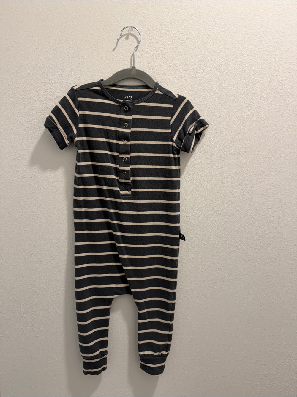 RAGS Black & Cream Striped Kids One-Piece Bodysuit